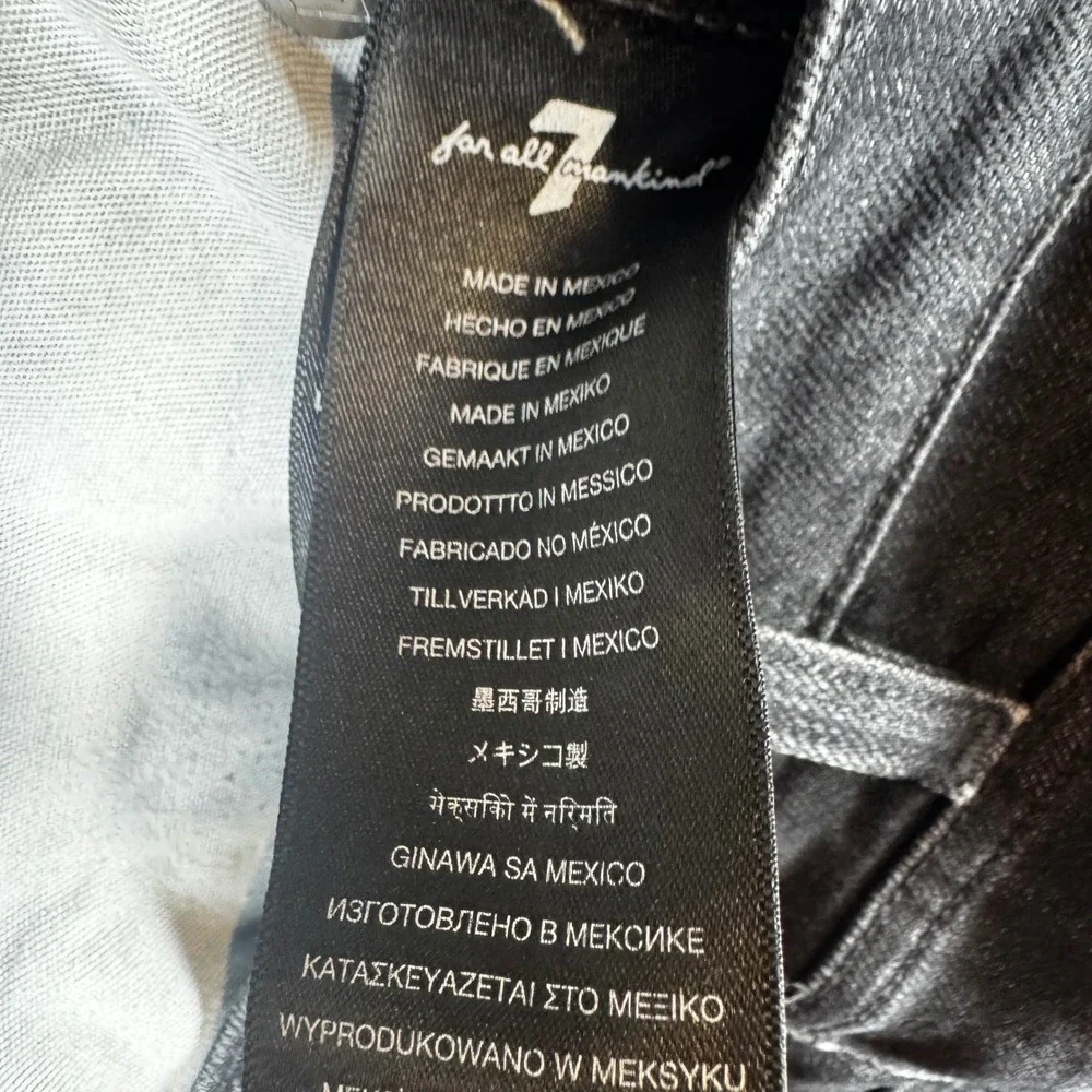 7 For All Mankind Adrien Slim Fit Jeans Mens 34 Black Japanese Fabric Denim